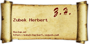 Zubek Herbert névjegykártya